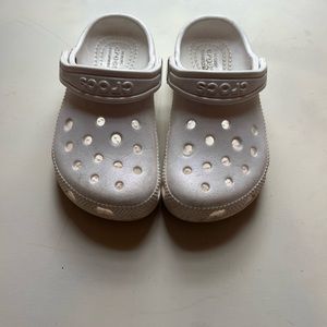 Toddler girls classic glitter white crocs size 9